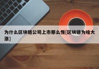 为什么区块链公司上市那么慢[区块链为啥大涨]