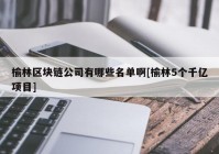 榆林区块链公司有哪些名单啊[榆林5个千亿项目]