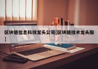 区块链信息科技龙头公司[区块链技术龙头股]